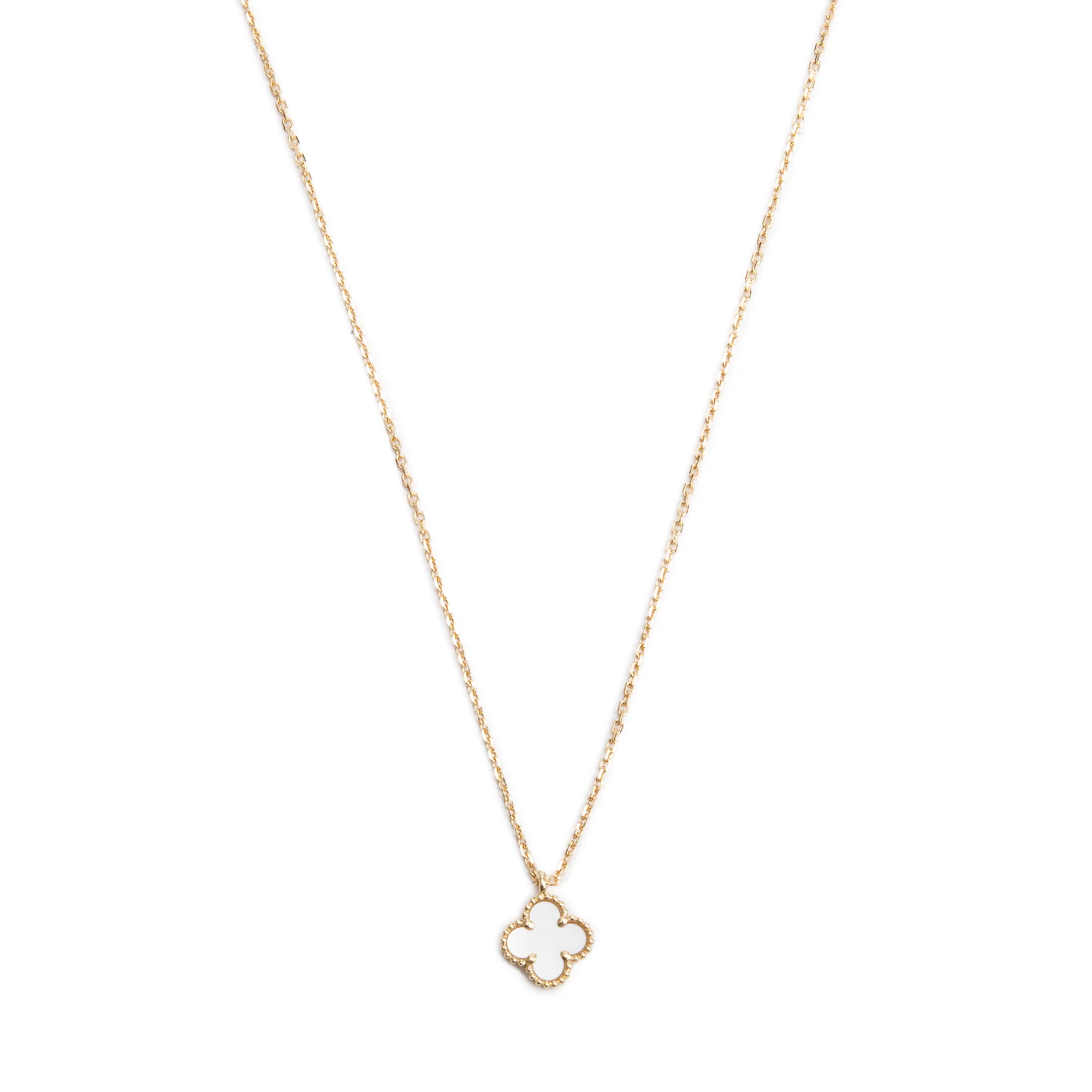 Van Cleef & Arpels 2022 18k Yellow Gold Sweet Alhambra Mother of Pearl Pendant Necklace w/ Certificate