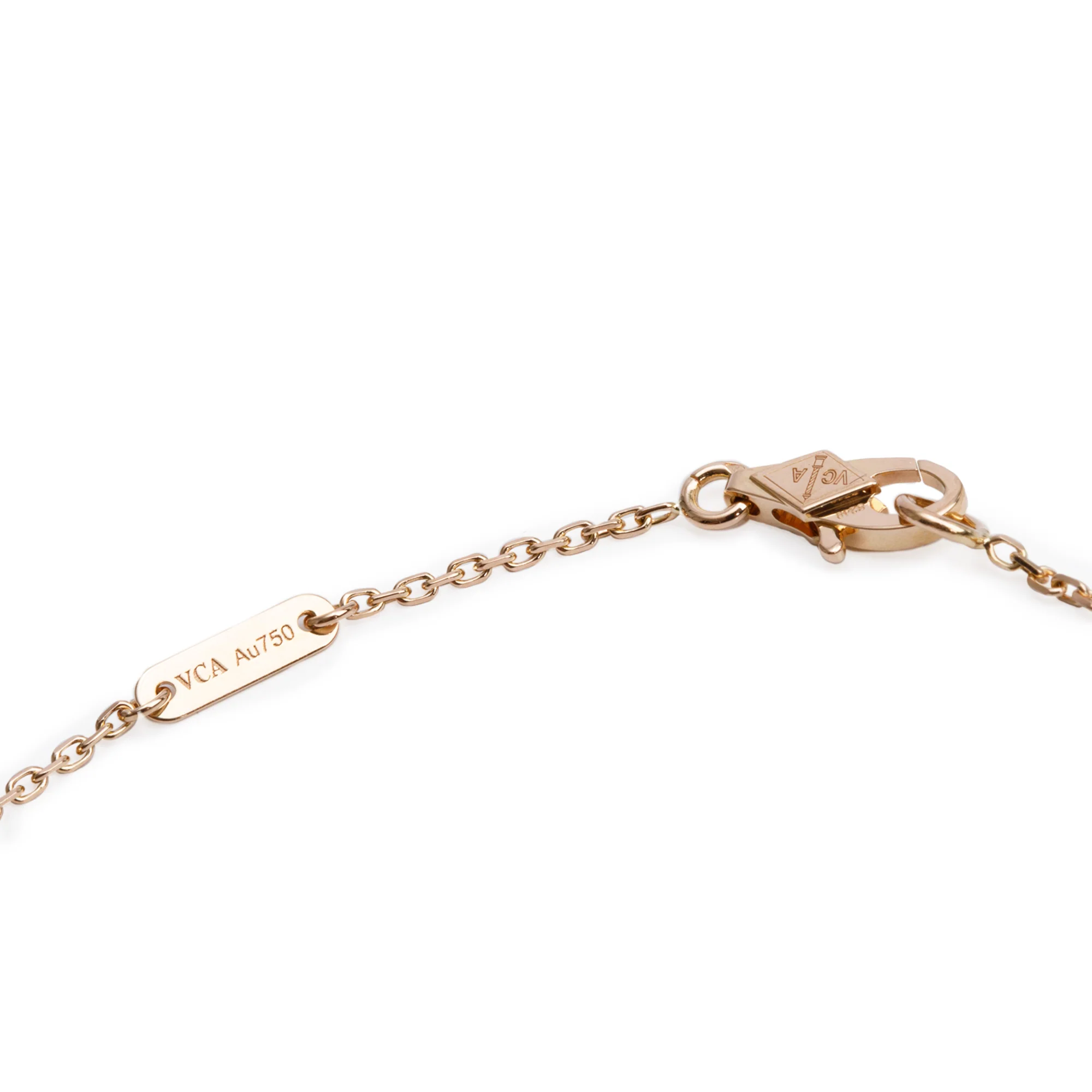 Van Cleef & Arpels 2023 18k Rose Gold Sweet Alhambra Carnelian Pendant Necklace w/ Receipt & Certificate - Image 4