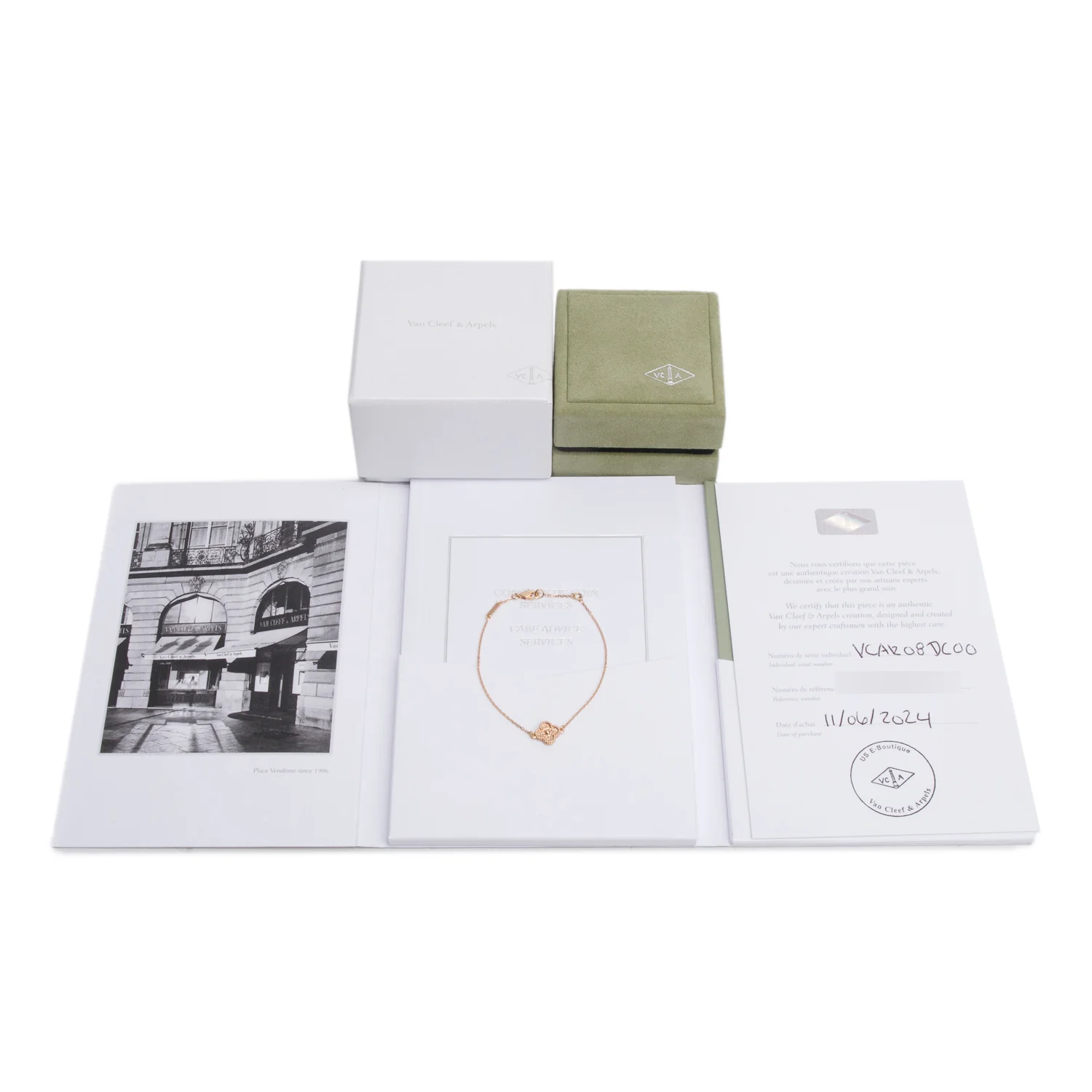 Van Cleef & Arpels 2024 18k Rose Gold Sweet Alhambra 1 Motif Bracelet w/ Box & Certificate - Image 2