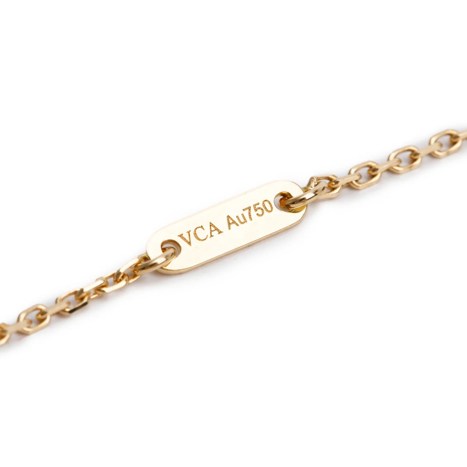 Van Cleef & Arpels 2024 18k Yellow Gold Sweet Alhambra Mother of Pearl Pendant Necklace w/ Box, Receipt & Certificate - Image 4