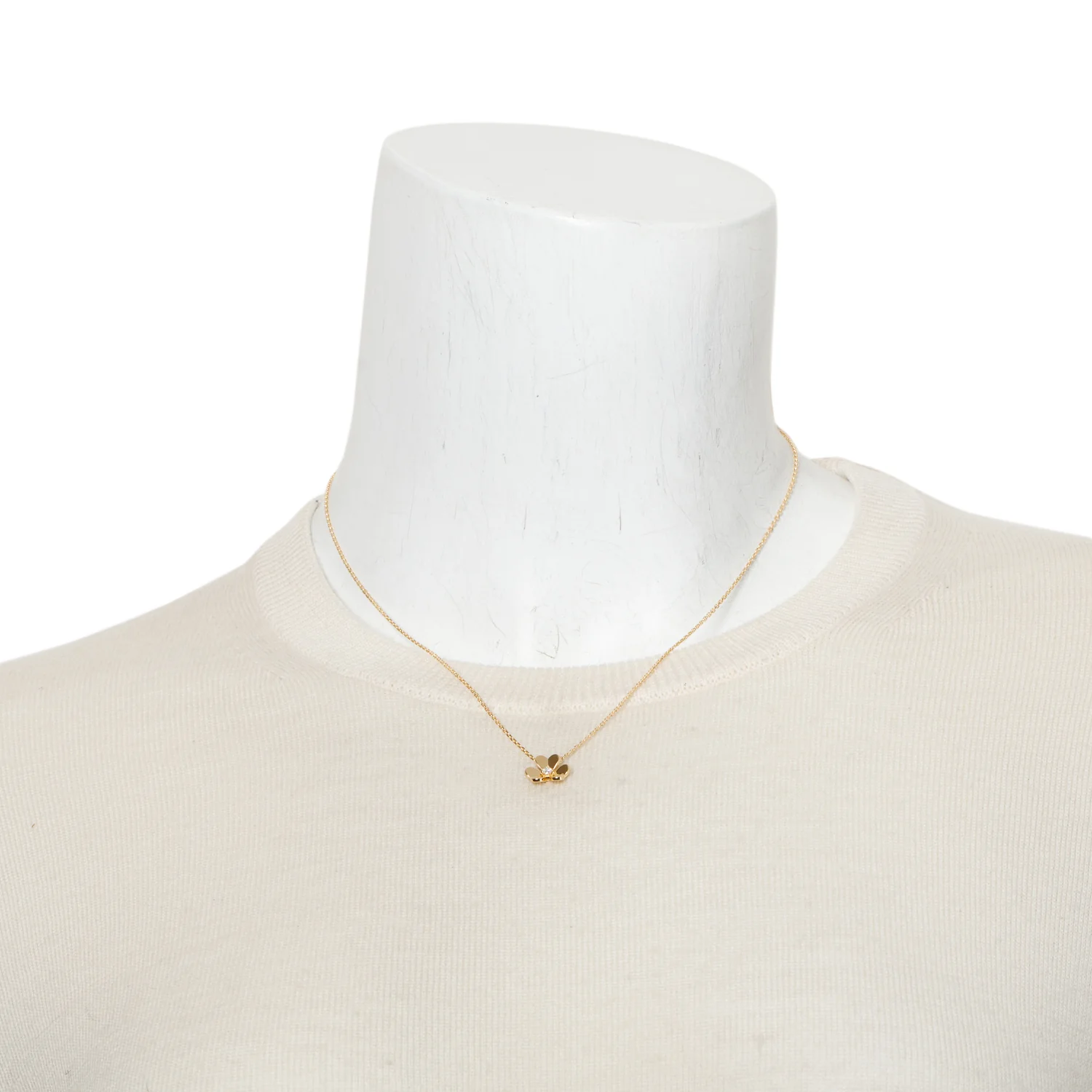 Van Cleef & Arpels 2026 18k Yellow Gold Diamond Frivole Pendant Necklace, Mini Model w/ Box, Receipt & Certificate - Image 2