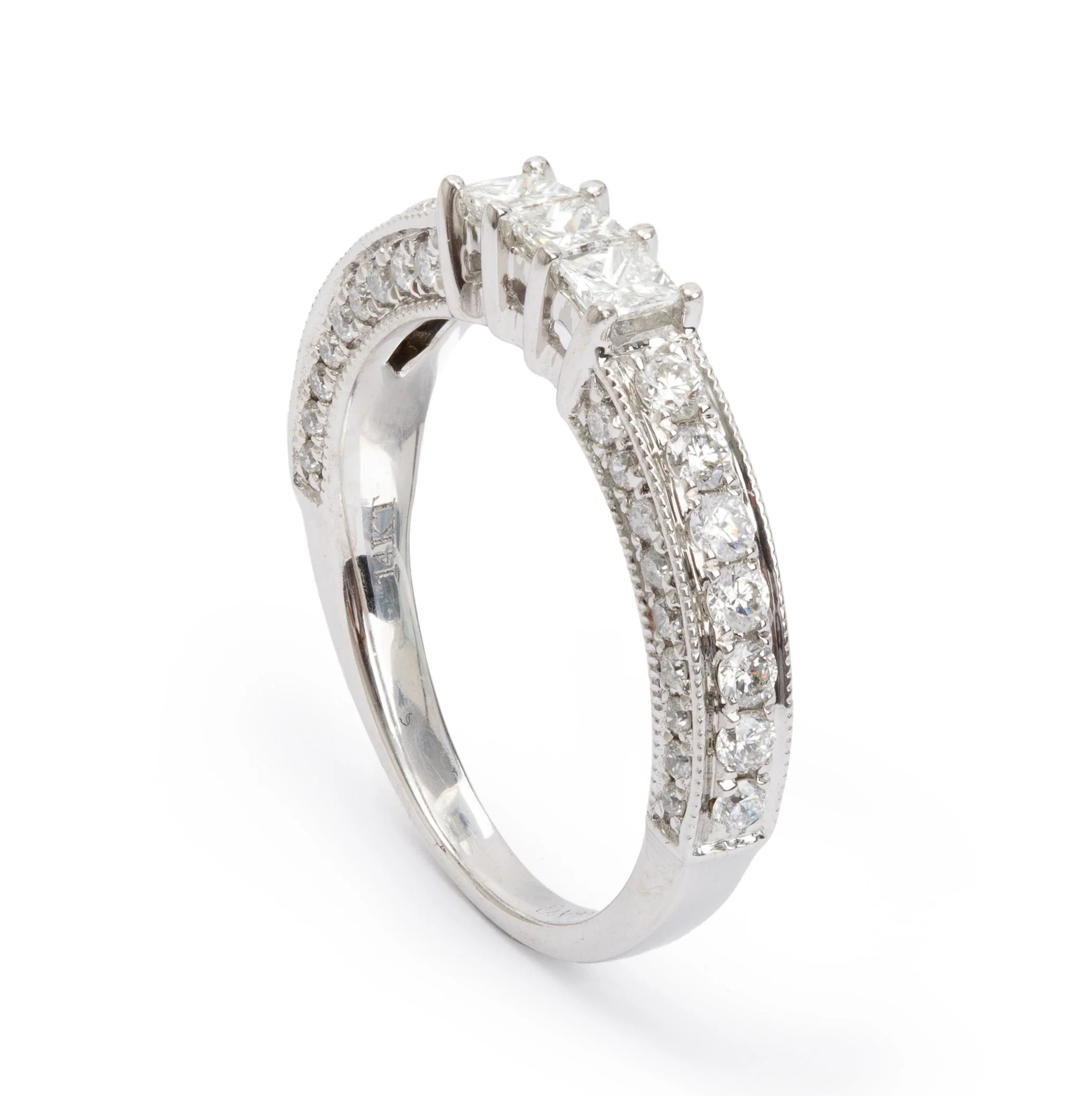 Vera Wang 14k White Gold Love Diamond Band Ring, Size 5.25 - Image 5