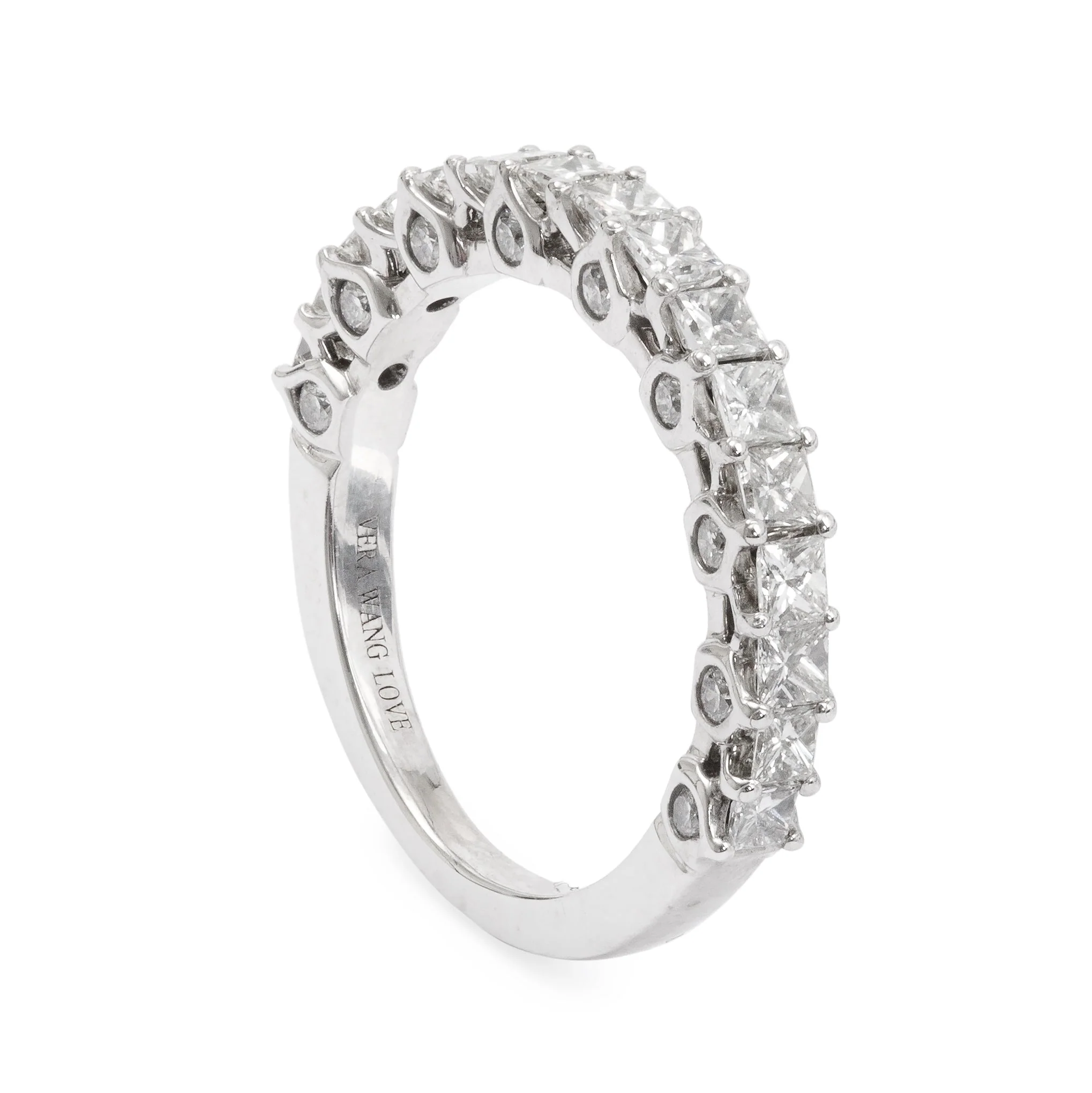 Vera Wang 14k White Gold Love Diamond Band Ring, Size 5.5 w/ Box - Image 3