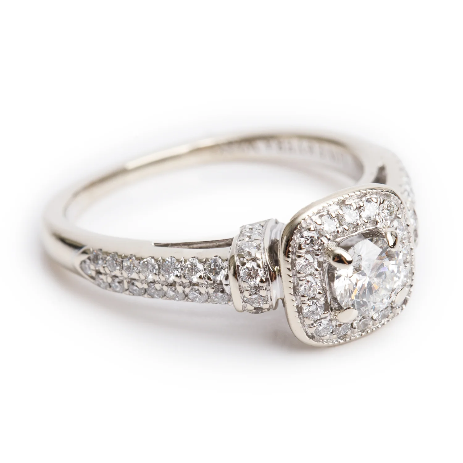 Vera Wang 14k White Gold Love Diamond Engagement Ring, Size 5 w/ Box - Image 3