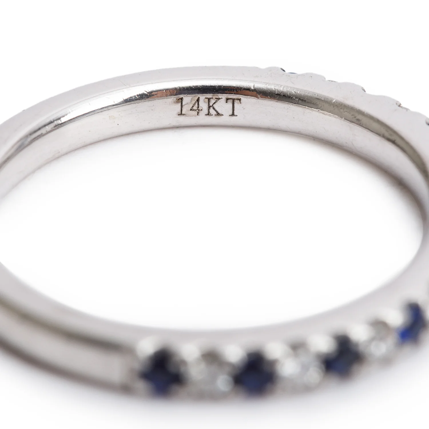 Vera Wang 14k White Gold Sapphire & Diamond Band Ring, Size 6.5 - Image 3
