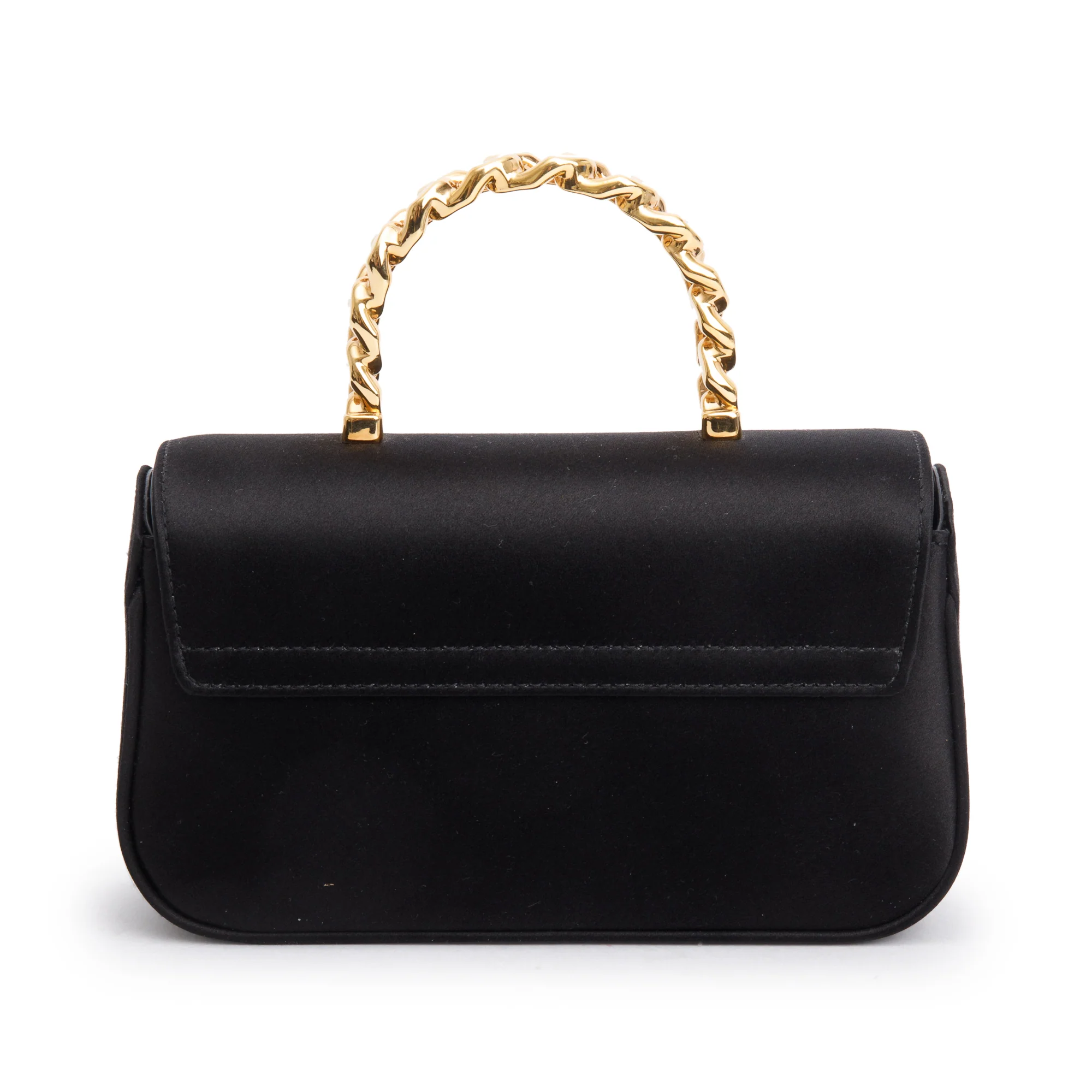 Versace 2024 Black Satin La Medusa Mini Handle Bag w/ Strap, Box & Receipt - Image 6