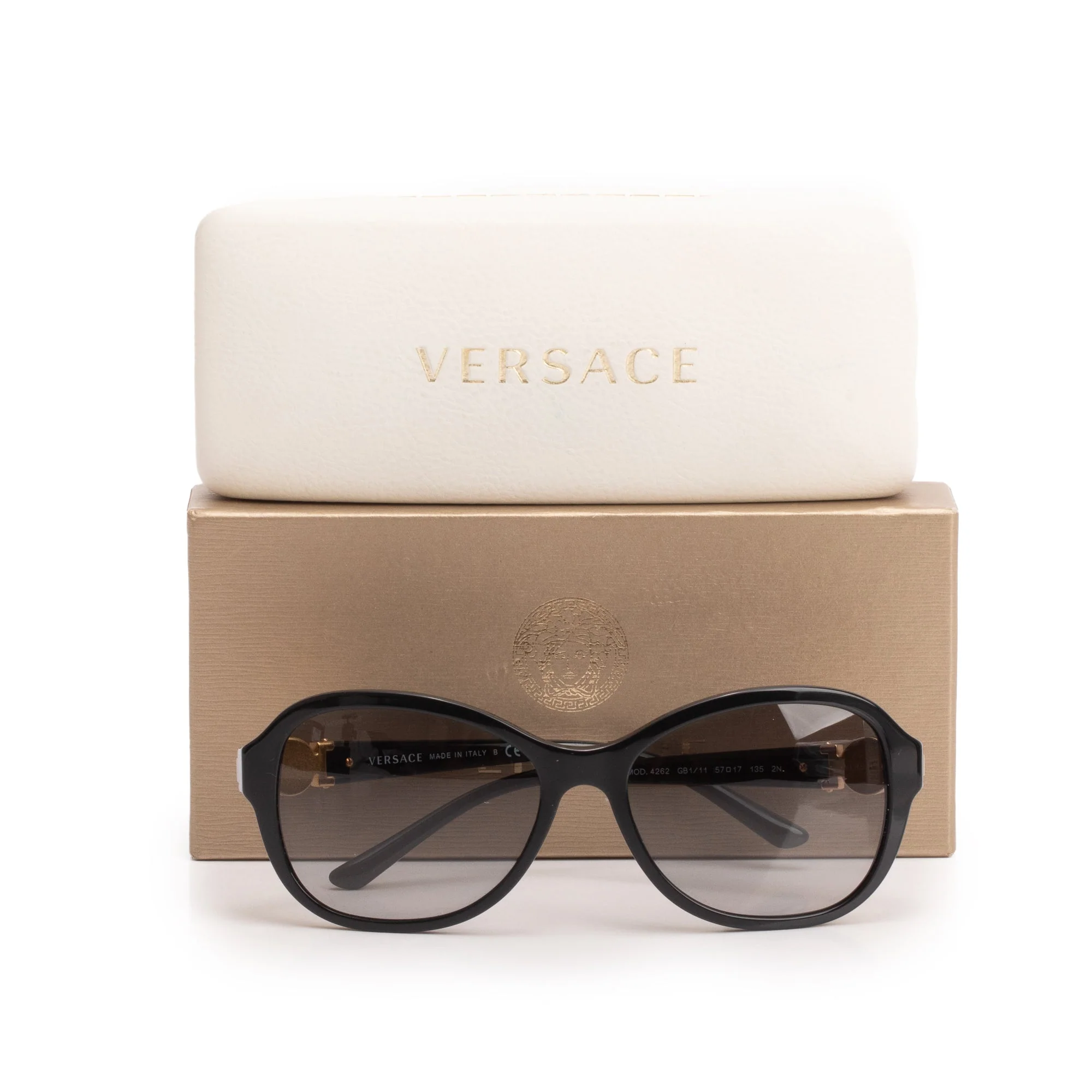 Versace 4262 Black Acetate Medusa Sunglasses w/ Box & Case - Image 2