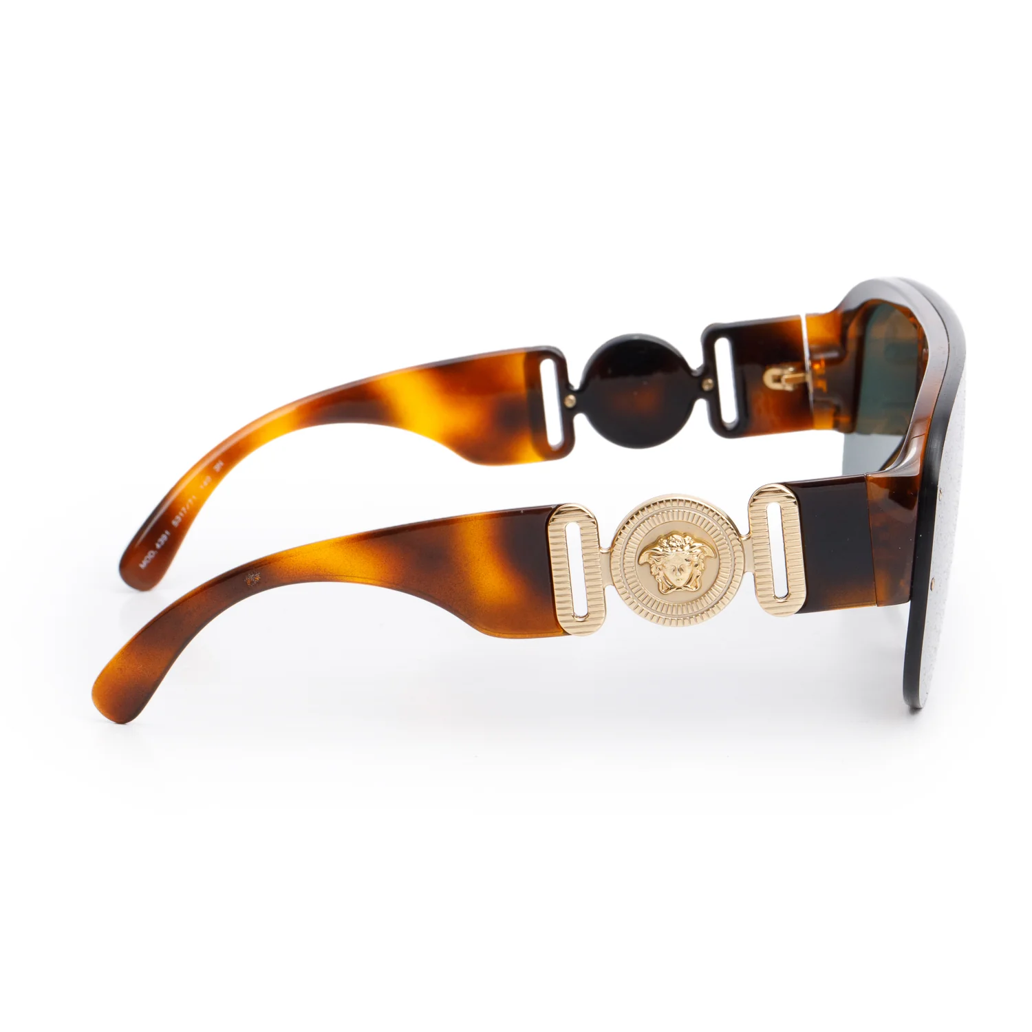 Versace 4391 Brown Havana Acetate Medusa Biggie Shield Sunglasses w/ Box & Case - Image 3
