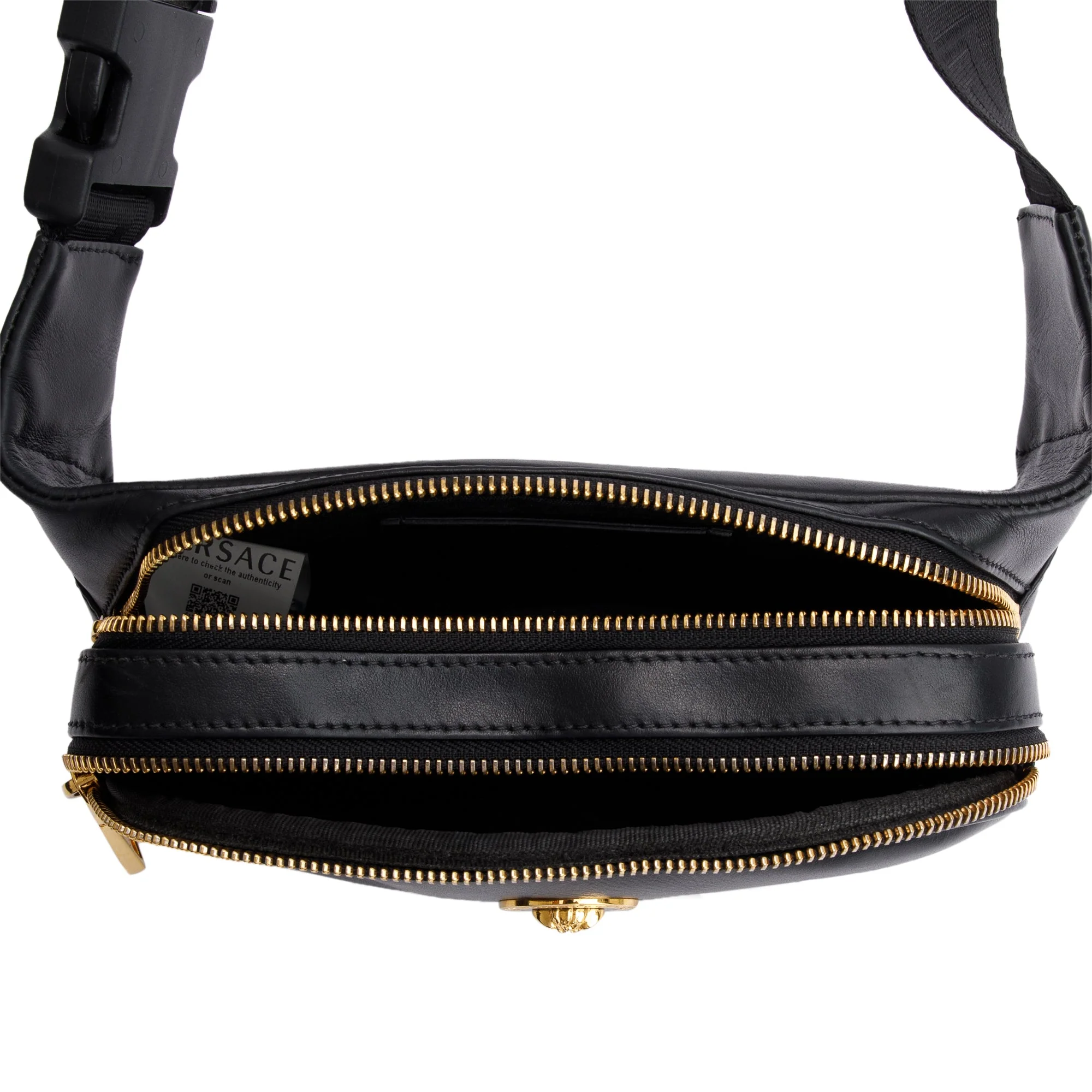 Versace Black Leather Medusa Waist Bag - Image 4