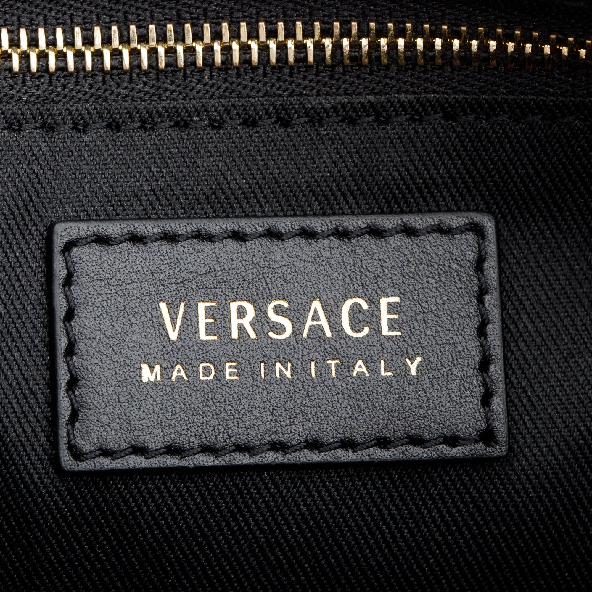 Versace Black Leather Medusa Zip Pouch Clutch - Image 6