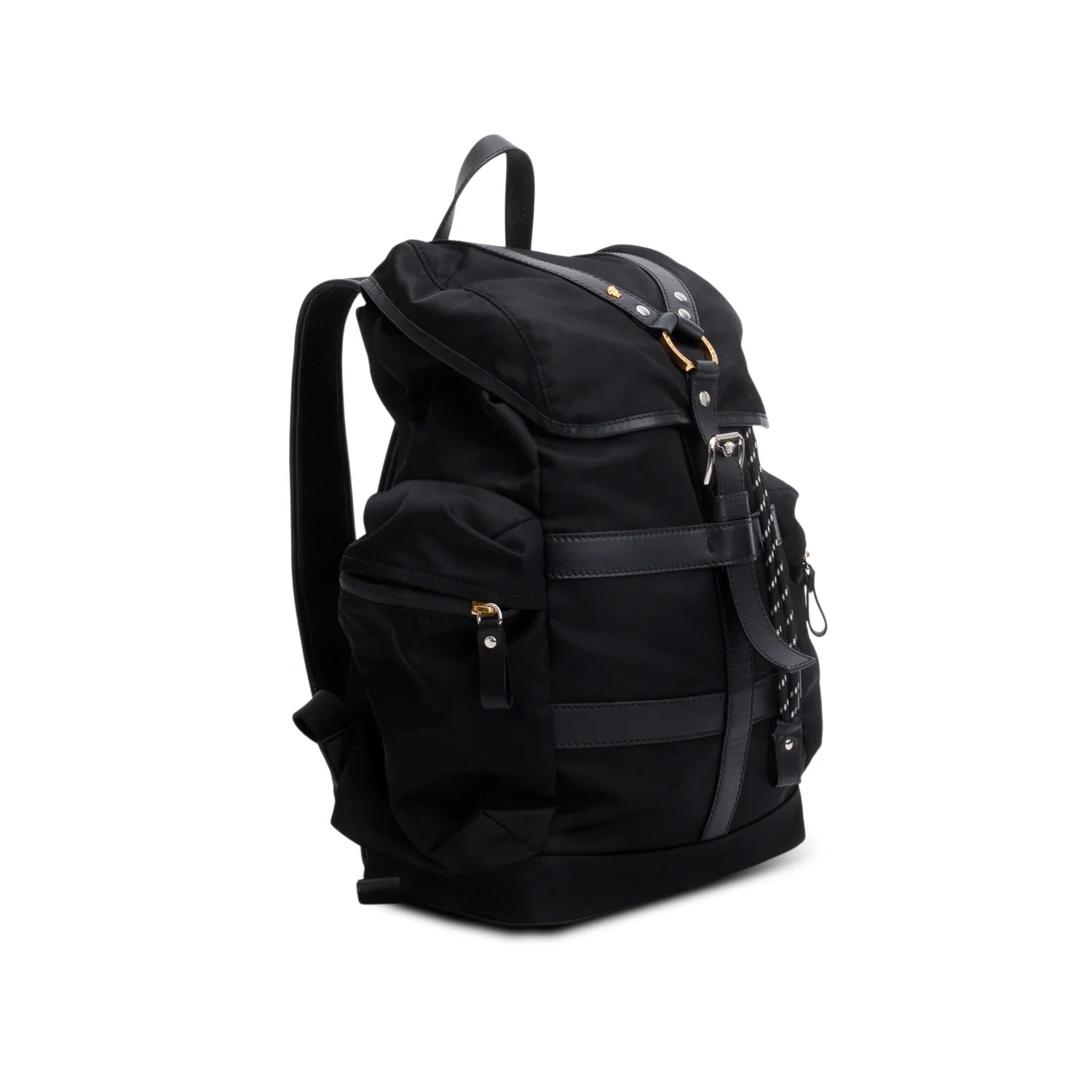 Versace Black Nylon Medusa Greca Backpack - Image 3