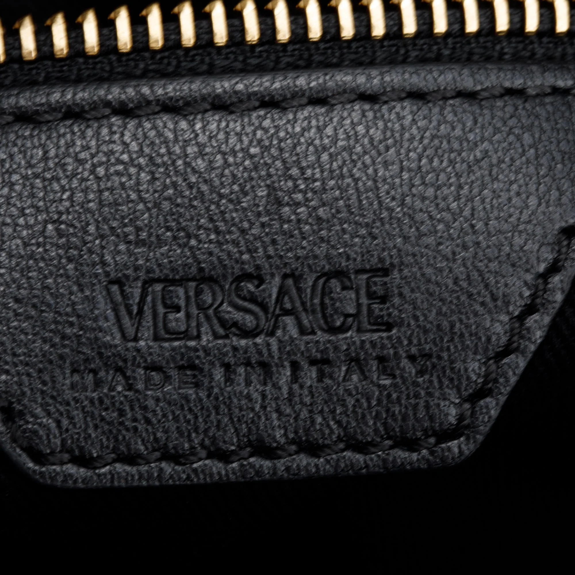 Versace Black Quilted Calfskin Leather Small Greca Tote Bag w/ Strap - Image 9