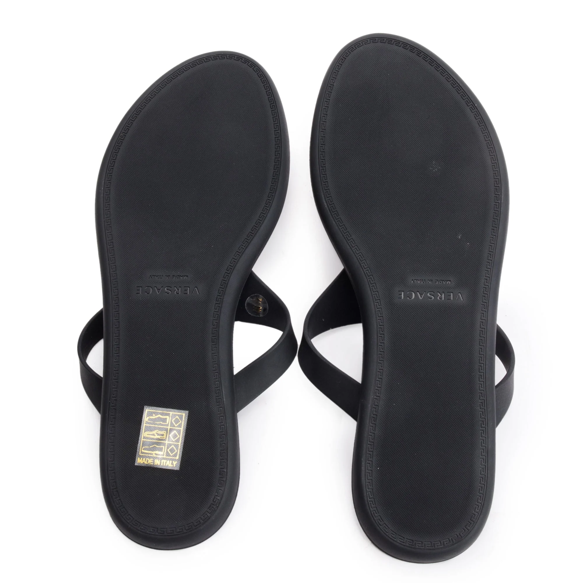 Versace Black Rubber Medusa Alia Flat Sandals, Size 40.5 w/ Box & Authenticity Card - Image 5