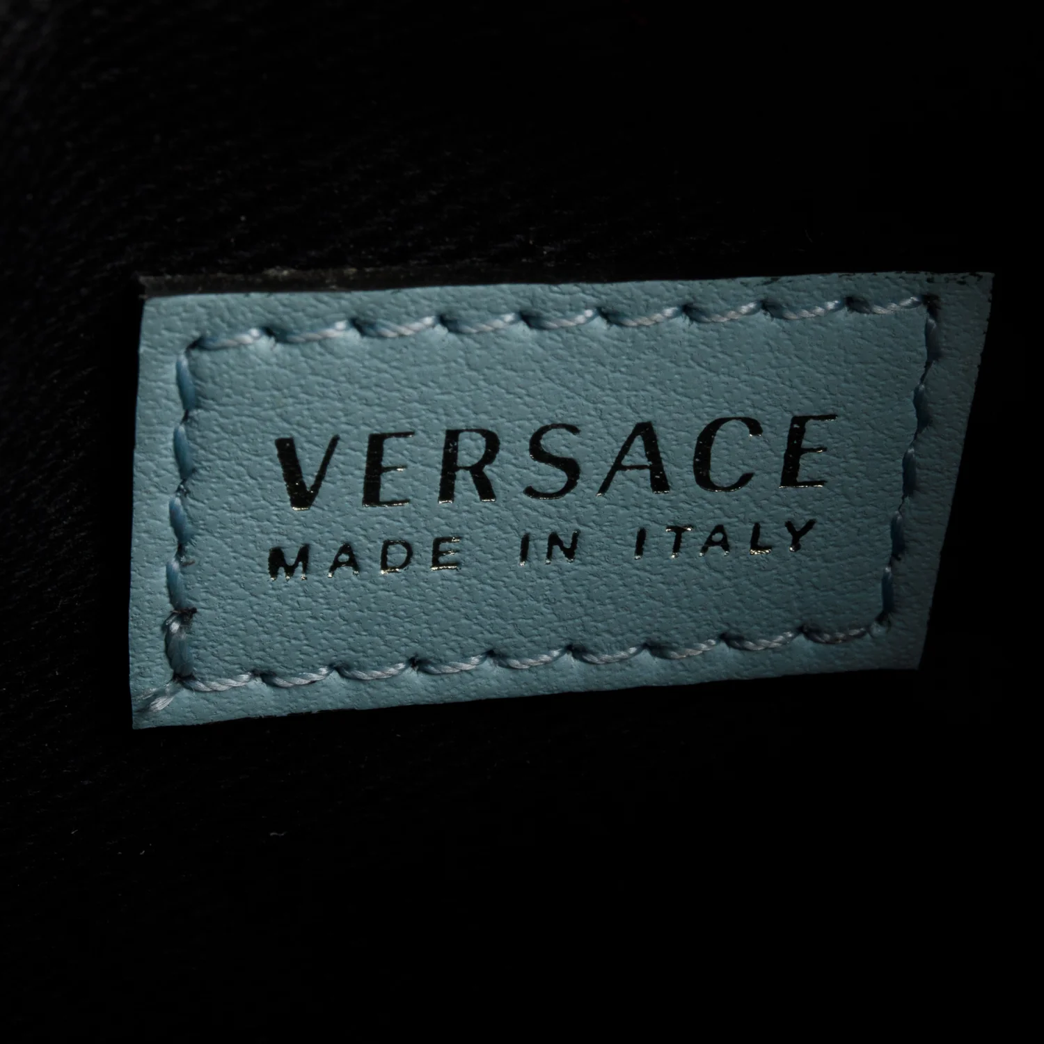 Versace Blue Leather Medusa Key Pouch - Image 7