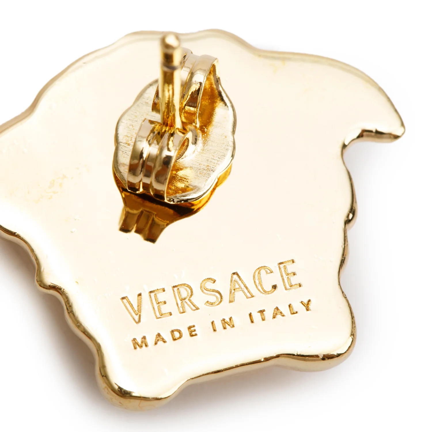 Versace Gold Plated Medusa Head Earrings w/ Box - Image 4
