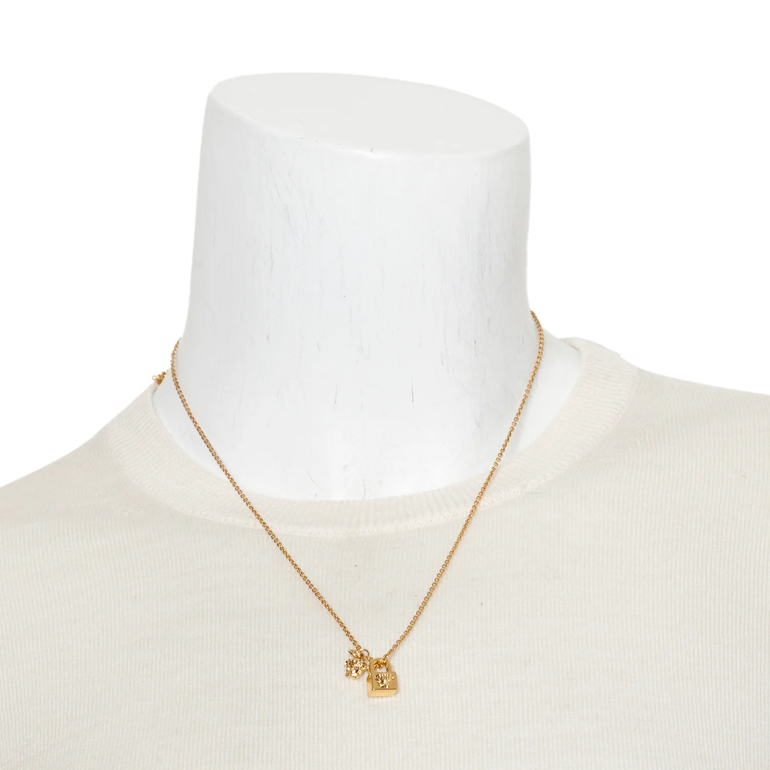 Versace Gold Plated Padlock Medusa Charm Necklace - Image 2