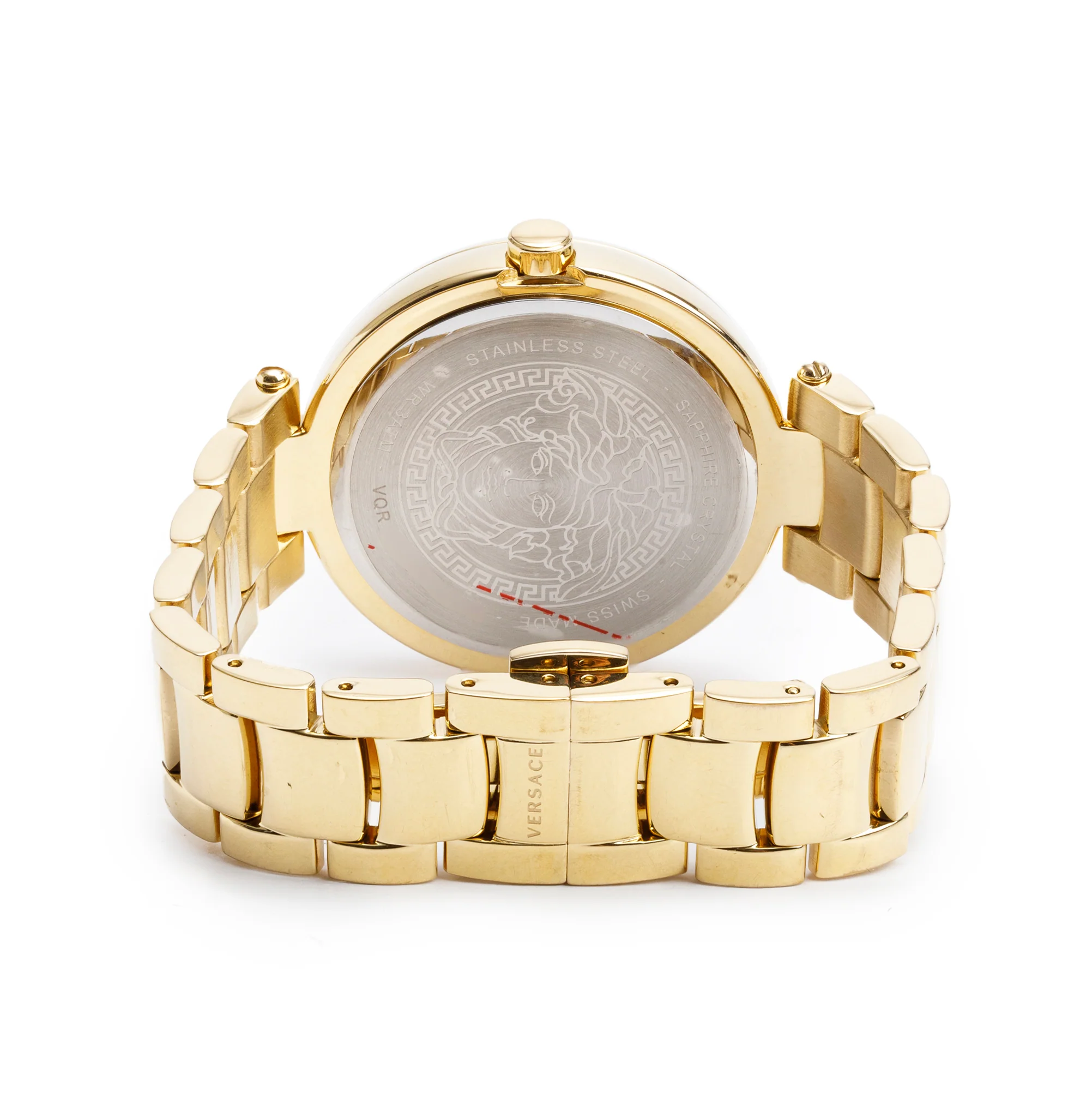 Versace Gold-Plated Stainless Steel Mother of Pearl Dial 38 MM Mystique Quartz Watch w/ Box & Papers - Image 4