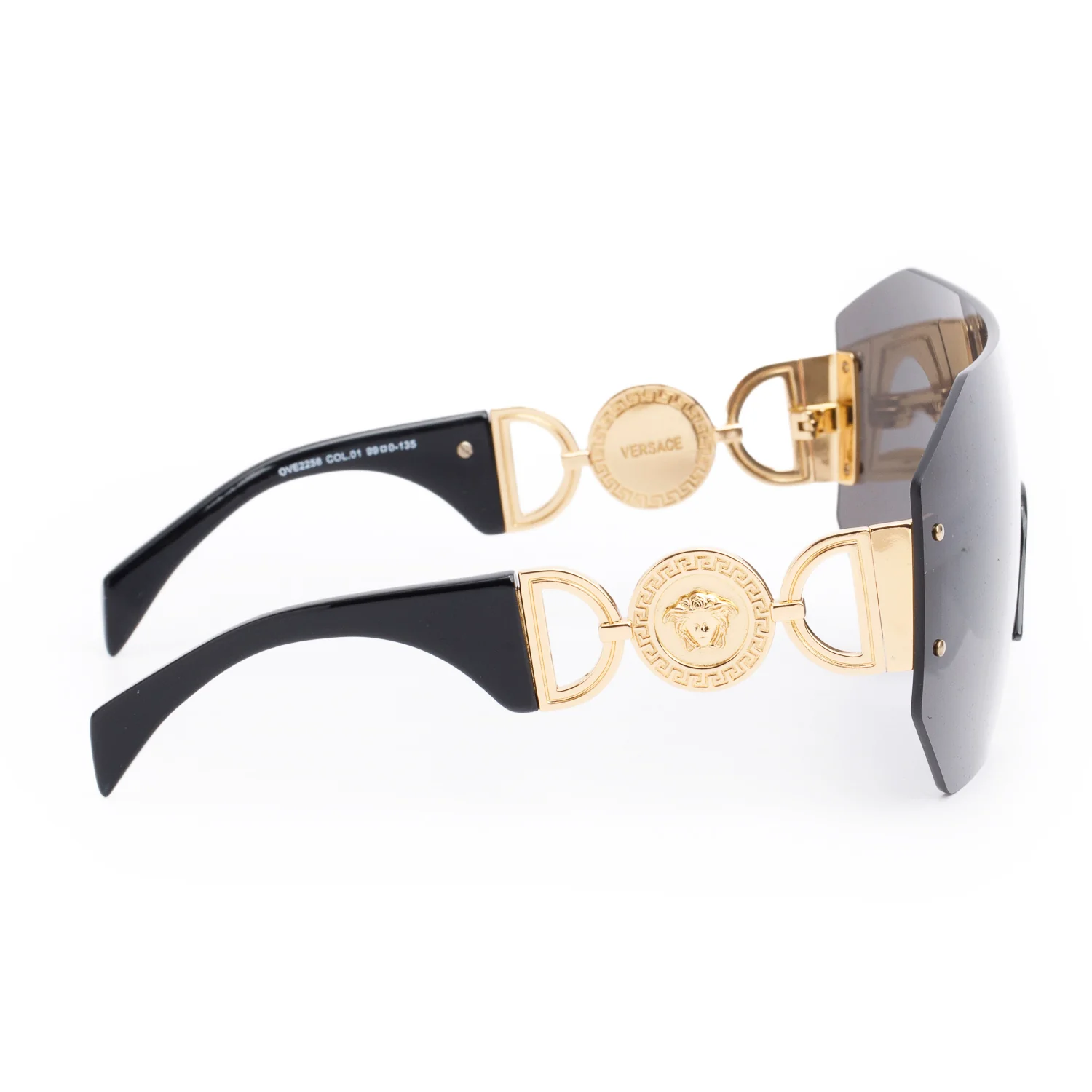 Versace OVE2258 Black Medusa Shield Sunglasses w/ Case - Image 3
