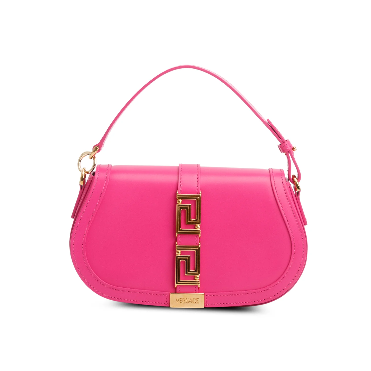Versace Pink Calfskin Greca Goddess Shoulder Bag w/ Straps - Image 3