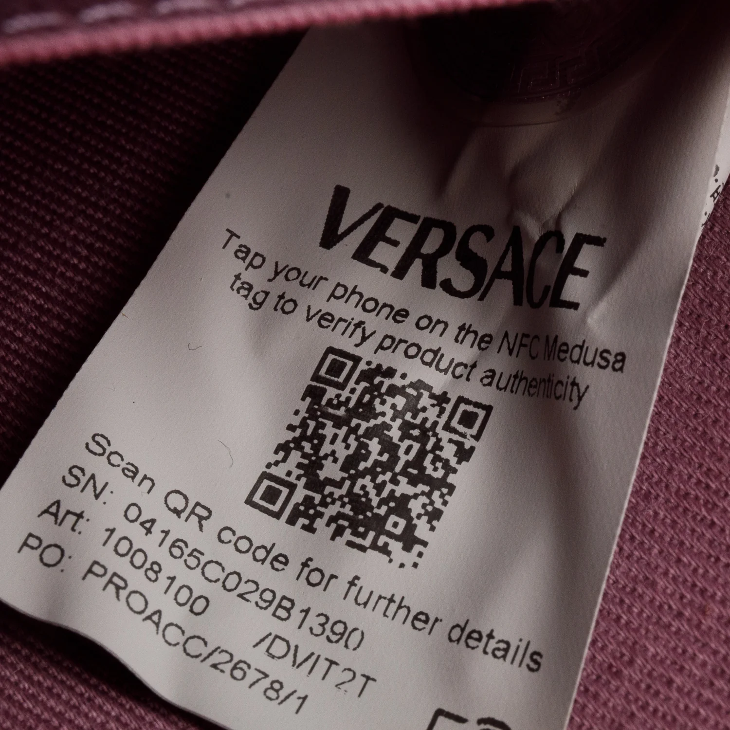 Versace Pink Grained Calfskin La Medusa Shoulder Bag - Image 9