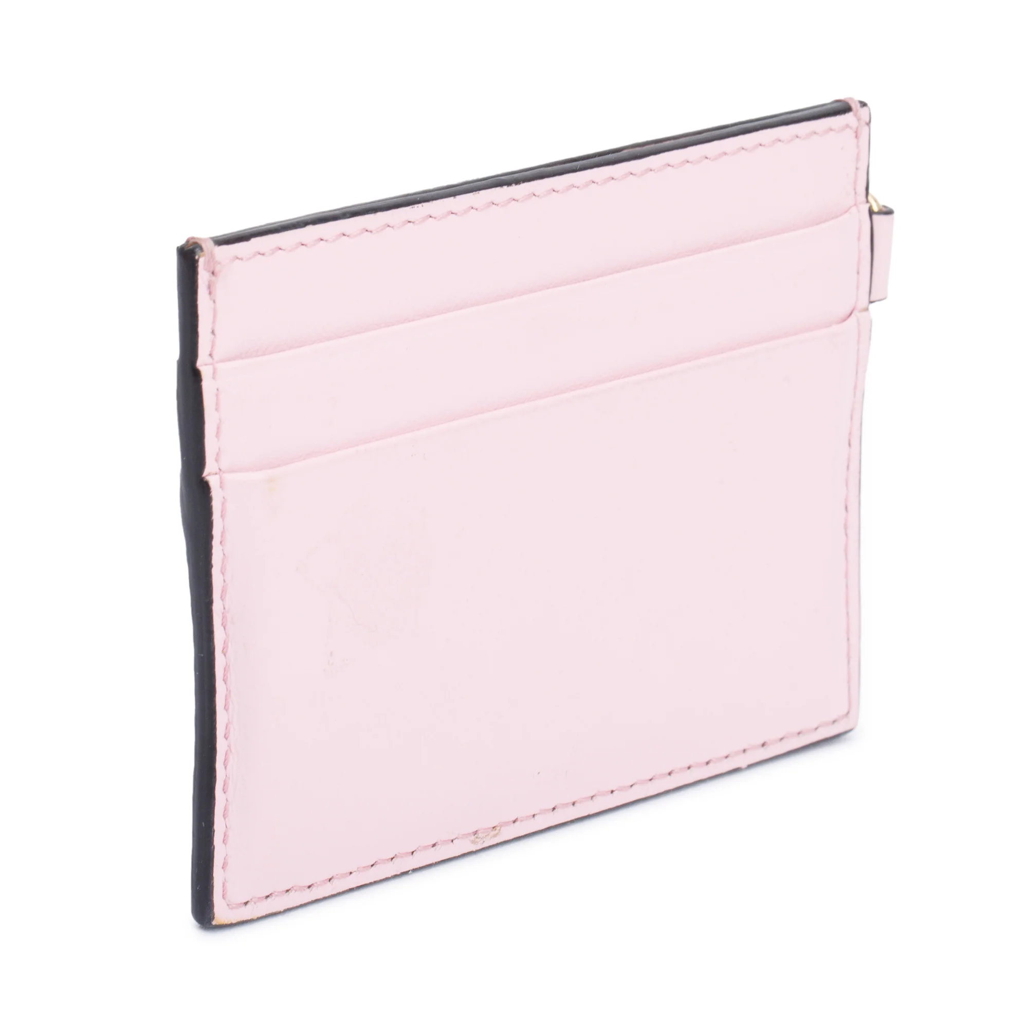 Versace Pink Leather Logo Key Card Holder w/ Box - Image 5