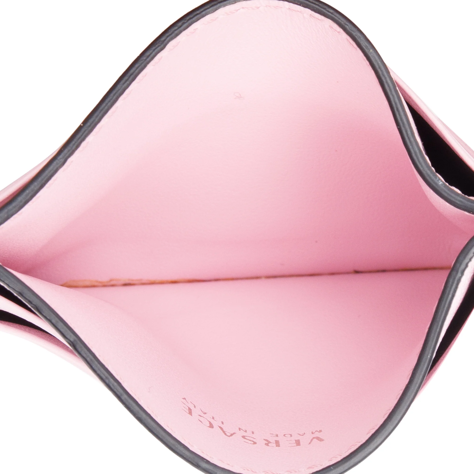Versace Pink Leather Logo Key Card Holder w/ Box - Image 6