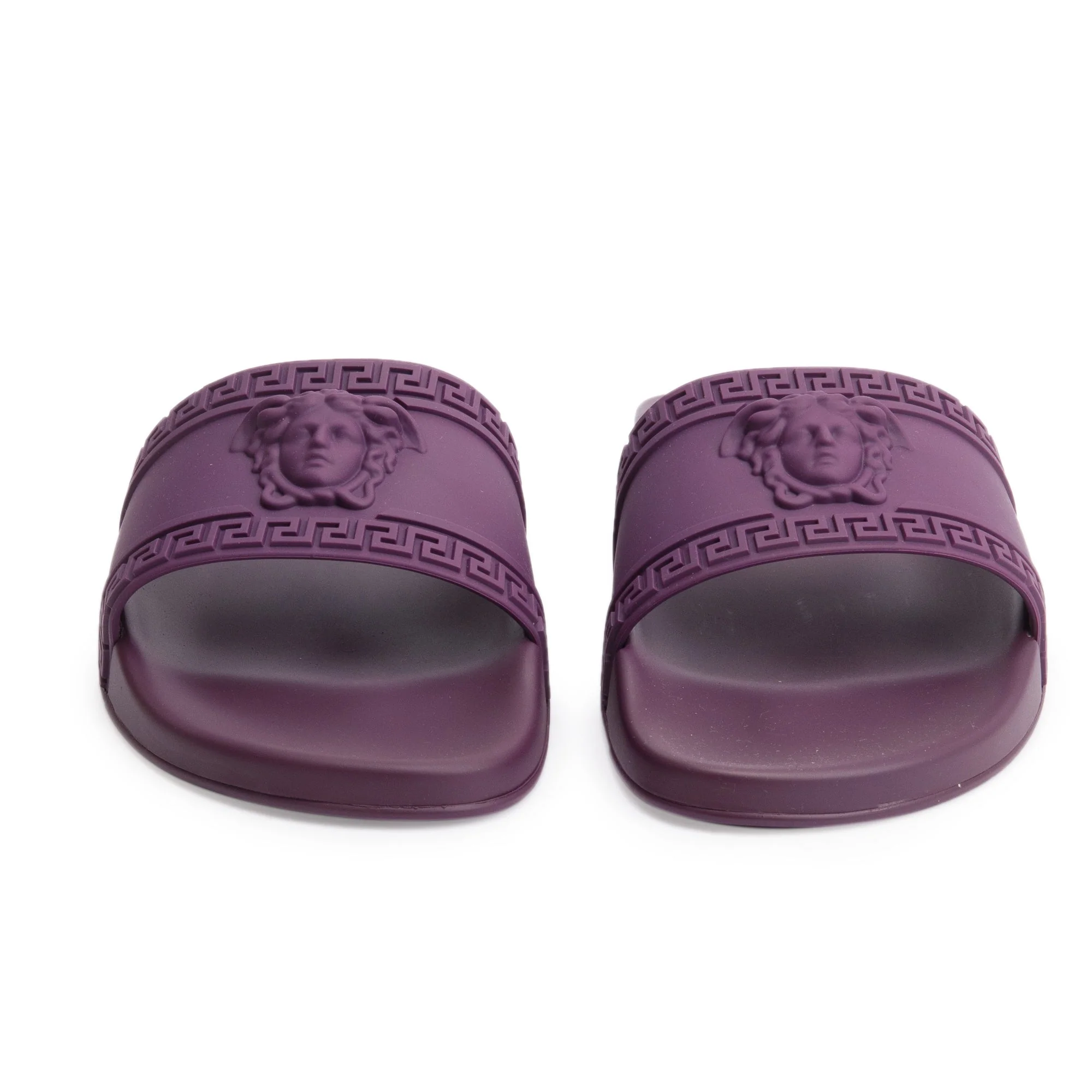 Versace Purple Rubber Palazzo Pool Slides, Size 45 w/ Box & Authenticity Card - Image 3
