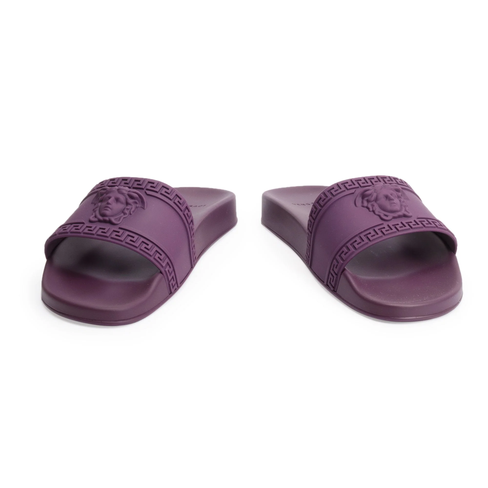 Versace Purple Rubber Palazzo Pool Slides, Size 45 w/ Box & Authenticity Card - Image 4