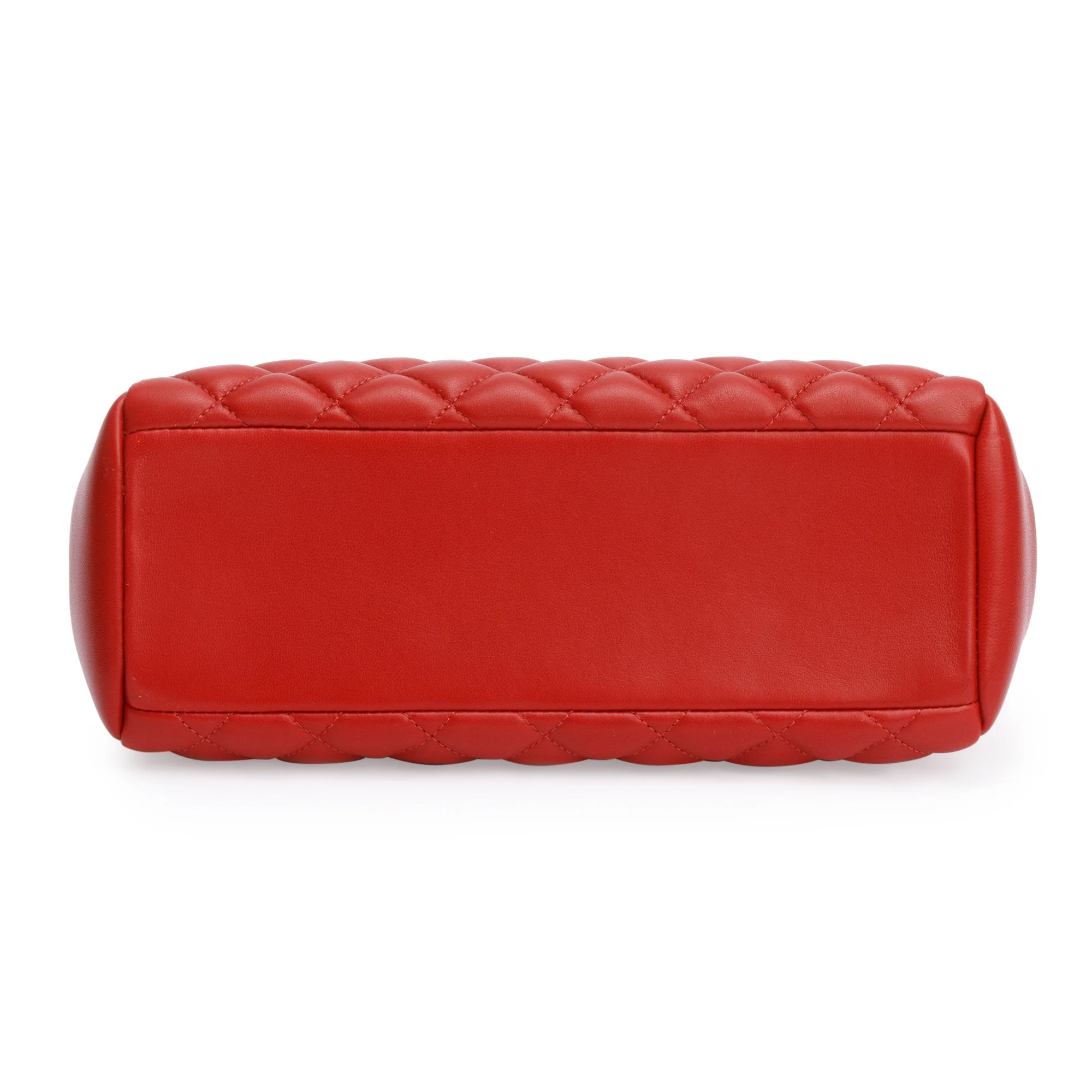 Versace Red Quilted Calfskin Leather Small La Medusa Tote Bag - Image 7