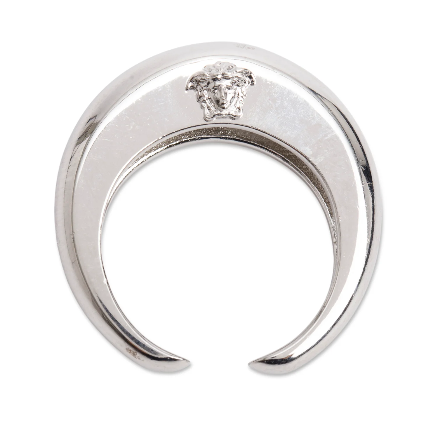 Versace Silver Tone Metal Medusa Galaxy Moon Ring, Size 8.5 - Image 2