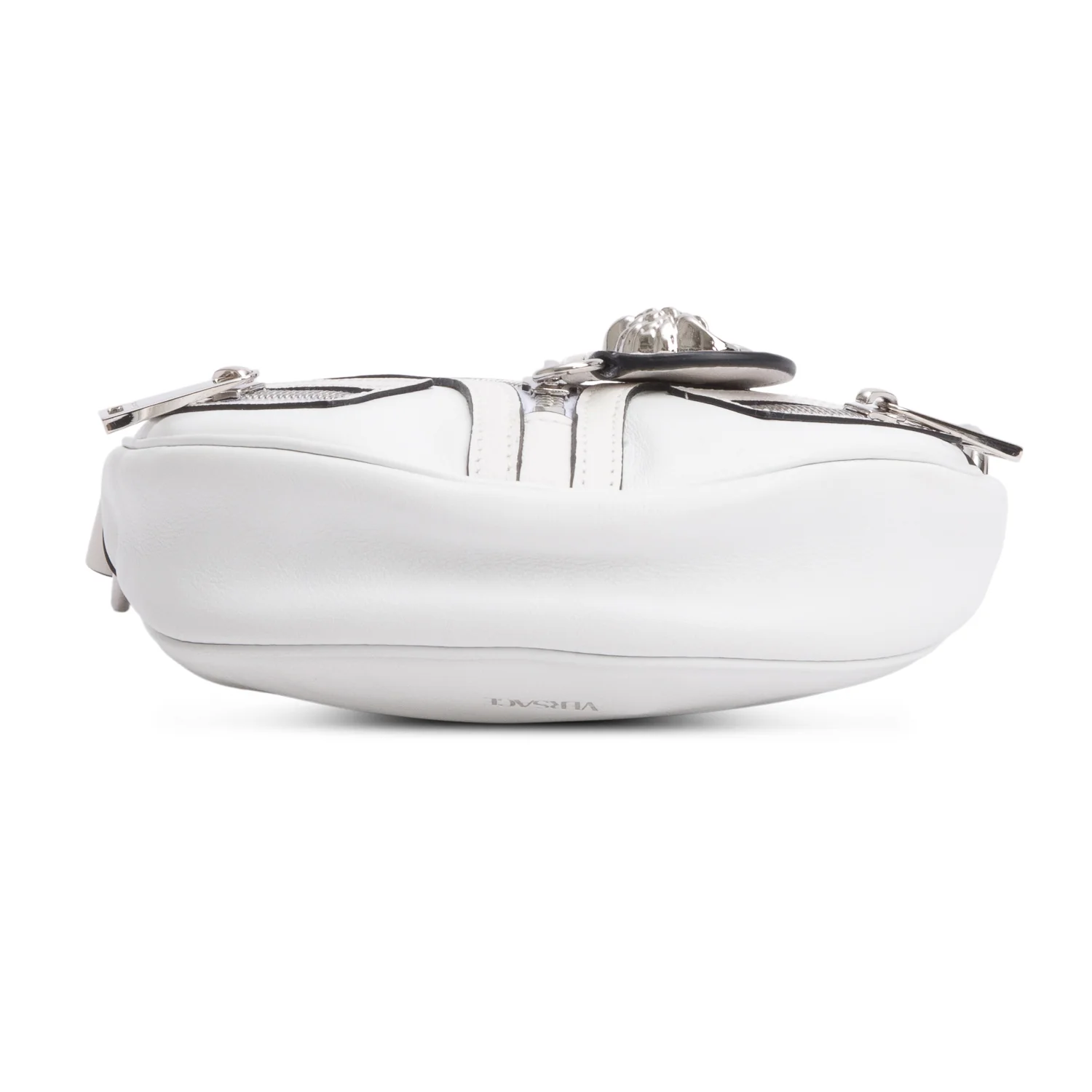 Versace White Leather Mini Repeat Hobo w/ Strap - Image 7