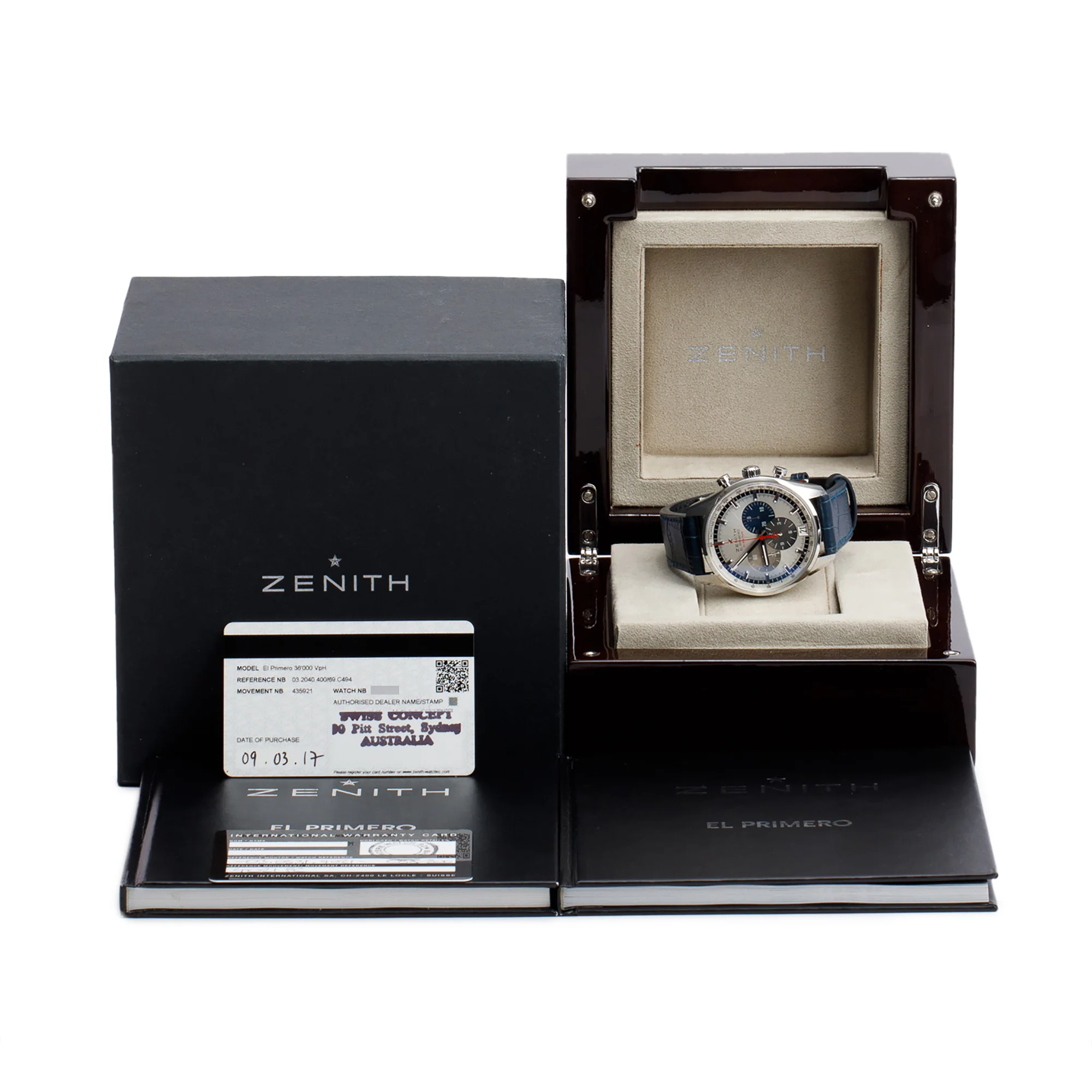 Zenith Stainless Steel El Primero 36,000 VpH 42 MM Chronograph Automatic Watch w/ Box & Papers - Image 2